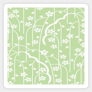 Tea Green Batik Floral Sticker